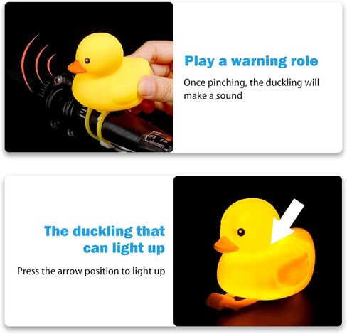 VideoPUP جرس دراجة البطة، 3 قطع ديكورات لوحة القيادة للسيارة على شكل بطة صفراء مع خوذة المروحة وإضاءة LED للأطفال الصغار والكبار والرياضة في الهواء الطلق in Kuwait