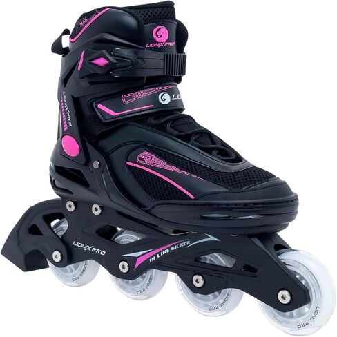 Lionix Pro Swift Inline Skates, Pink/Blue, for Girls, Boys, Women, Men, Fitness, High Performance in Saudi Arabia