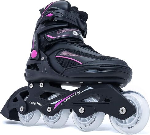 Lionix Pro Swift Inline Skates, Pink/Blue, for Girls, Boys, Women, Men, Fitness, High Performance in Saudi Arabia