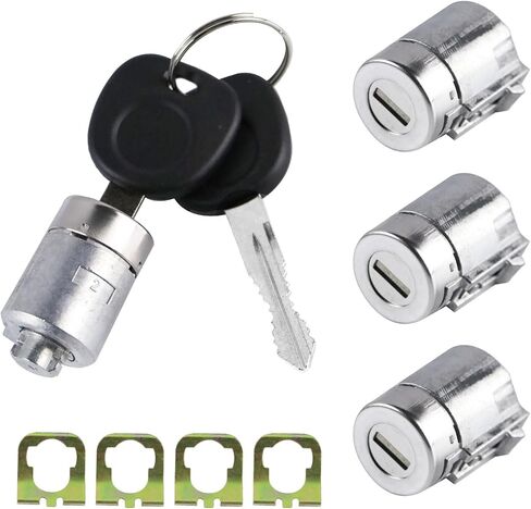 Door Lock Cylinder Compatible with 2001 2002 2003 2004 2005 2006 2007 Chevy Express Van Replace OE# 706591 X4 + 598007 X2 (No chip) in Saudi Arabia