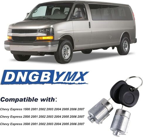 Door Lock Cylinder Compatible with 2001 2002 2003 2004 2005 2006 2007 Chevy Express Van Replace OE# 706591 X4 + 598007 X2 (No chip) in Saudi Arabia