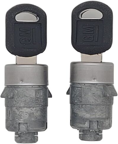 OEM New Set GM Lock Cylinder Replacement Ignition Lock and 2 Front Door Lock Suitable For Select Chevy Silverado Tahoe Sierra Escalade Plus 2 Chevy Logo Round Hole Key and 2 GM Logo Key (P/N: 7012945) in Saudi Arabia
