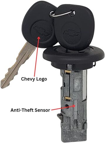 OEM New Set GM Lock Cylinder Replacement Ignition Lock and 2 Front Door Lock Suitable For Select Chevy Silverado Tahoe Sierra Escalade Plus 2 Chevy Logo Round Hole Key and 2 GM Logo Key (P/N: 7012945) in Saudi Arabia