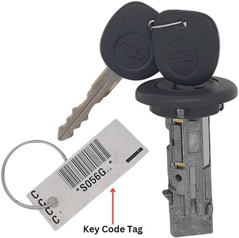 OEM New Set GM Lock Cylinder Replacement Ignition Lock and 2 Front Door Lock Suitable For Select Chevy Silverado Tahoe Sierra Escalade Plus 2 Chevy Logo Round Hole Key and 2 GM Logo Key (P/N: 7012945) in Saudi Arabia