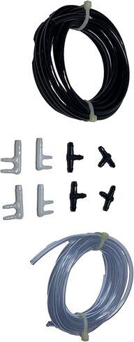 طقم خرطوم غسيل الزجاج الأمامي، 4 مم أسود 3 متر خرطوم سائل غسيل 3 مم 3 متر مع 8 موصلات خرطوم، مناسب لمعظم أنابيب غسيل الزجاج الأمامي للسيارة in Kuwait