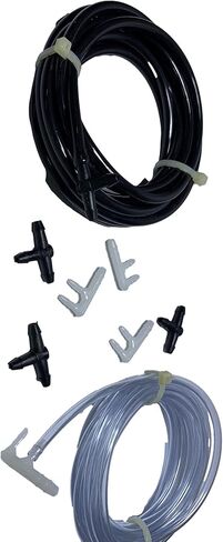 طقم خرطوم غسيل الزجاج الأمامي، 4 مم أسود 3 متر خرطوم سائل غسيل 3 مم 3 متر مع 8 موصلات خرطوم، مناسب لمعظم أنابيب غسيل الزجاج الأمامي للسيارة in Kuwait