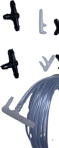 طقم خرطوم غسيل الزجاج الأمامي، 4 مم أسود 3 متر خرطوم سائل غسيل 3 مم 3 متر مع 8 موصلات خرطوم، مناسب لمعظم أنابيب غسيل الزجاج الأمامي للسيارة in Kuwait