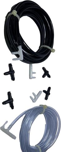 طقم خرطوم غسيل الزجاج الأمامي، 4 مم أسود 3 متر خرطوم سائل غسيل 3 مم 3 متر مع 8 موصلات خرطوم، مناسب لمعظم أنابيب غسيل الزجاج الأمامي للسيارة in Kuwait