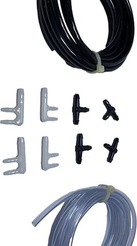 طقم خرطوم غسيل الزجاج الأمامي، 4 مم أسود 3 متر خرطوم سائل غسيل 3 مم 3 متر مع 8 موصلات خرطوم، مناسب لمعظم أنابيب غسيل الزجاج الأمامي للسيارة in Kuwait