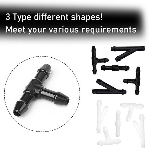Car Windshield Washer Hose Kit, Washer Fluid Hose with Hose Connectors, Rubber Wiper Fluid Tubing Kit, Auto Replacement Accessories for Most Car Windshield Washer Tubing (4M Hose+12 Connectors) in Saudi Arabia