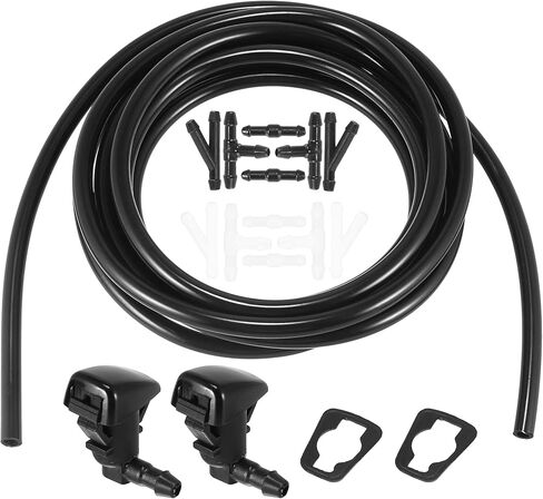 ACROPIX Front Windshield Washer Hose Kit Fit for Toyota Tacoma with 3 Meter Washer Fluid Hose 12 Pcs Hose Connectors - Pack of 15 Black in Saudi Arabia