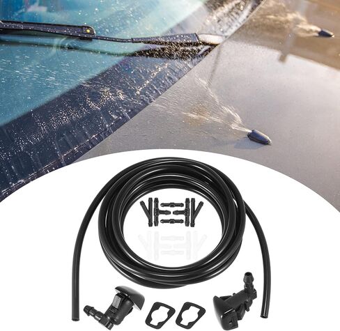 ACROPIX Front Windshield Washer Hose Kit Fit for Toyota Tacoma with 3 Meter Washer Fluid Hose 12 Pcs Hose Connectors - Pack of 15 Black in Saudi Arabia