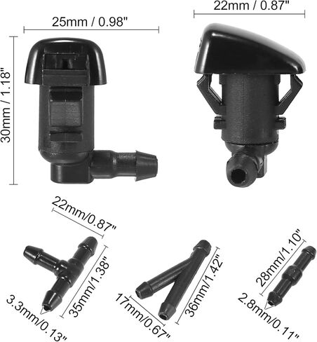 ACROPIX Front Windshield Washer Hose Kit Fit for Toyota Tacoma with 3 Meter Washer Fluid Hose 12 Pcs Hose Connectors - Pack of 15 Black in Saudi Arabia
