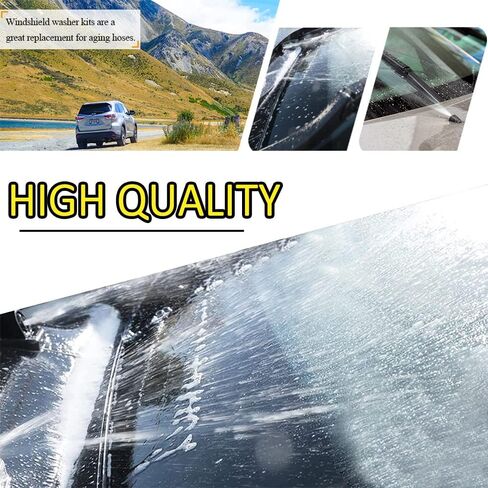 Windshield Washer Hose Kit - 3 Meter Universal Washer Fluid Hose, Windshield Washer Nozzles with 6 Pcs Hose Connectors for Most Cars Windshield Fluid Tubing in Saudi Arabia