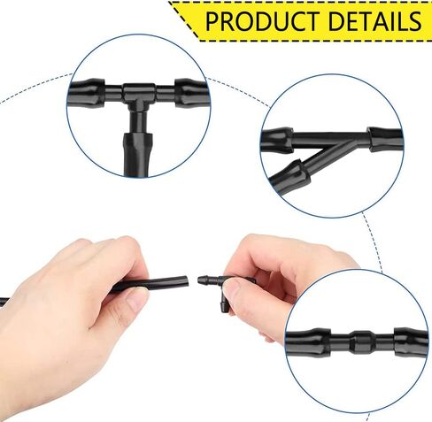 Windshield Washer Hose Kit - 3 Meter Universal Washer Fluid Hose, Windshield Washer Nozzles with 6 Pcs Hose Connectors for Most Cars Windshield Fluid Tubing in Saudi Arabia