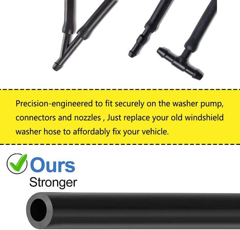Windshield Washer Hose Kit - 3 Meter Universal Washer Fluid Hose, Windshield Washer Nozzles with 6 Pcs Hose Connectors for Most Cars Windshield Fluid Tubing in Saudi Arabia