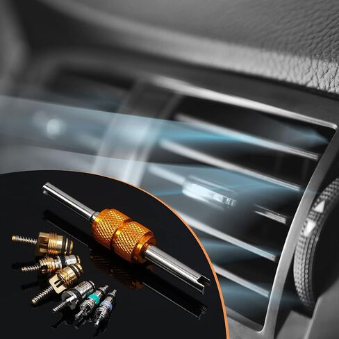 56 Pieces Valve Air Conditioning Valve Core R12 R134A Automotive A/C Valve Stem Cores Brass Valve Cores Refrigeration Tire Valve Stem Cores for Car Auto Vehicle and More in Saudi Arabia