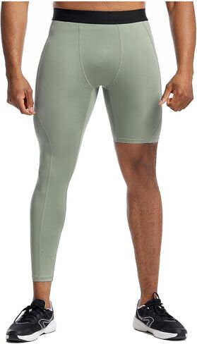 Men's Basketball Single Leg Tight Sports Pants 1/2 One Leg Compression Pants with Pockets Athletic Base Layer in Saudi Arabia