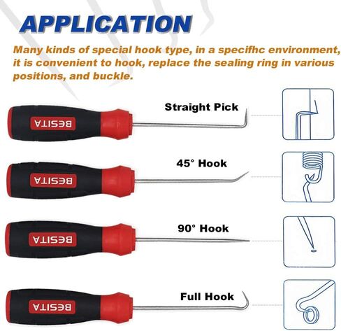 مجموعة اختيار وخطاف دقيقة - مجموعة مكونة من 4 قطع، مانع تسرب زيت السيارة/حلقة دائرية، مزيل سحب خطافات صغيرة دقيقة in Kuwait
