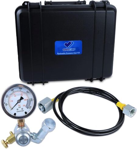 SINOCMP Hydraulic Nitrogen Accumulator Charging System and Pressure Test Kit, Hydraulic Pressure Gauge Kit with 1pc Gauge and 1pc Gas Hose (62Inch) in Saudi Arabia
