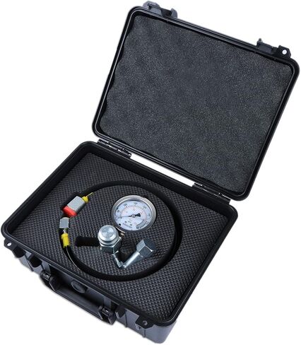 SINOCMP Hydraulic Nitrogen Accumulator Charging System and Pressure Test Kit, Hydraulic Pressure Gauge Kit with 1pc Gauge and 1pc Gas Hose (62Inch) in Saudi Arabia