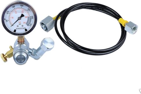 SINOCMP Hydraulic Nitrogen Accumulator Charging System and Pressure Test Kit, Hydraulic Pressure Gauge Kit with 1pc Gauge and 1pc Gas Hose (62Inch) in Saudi Arabia