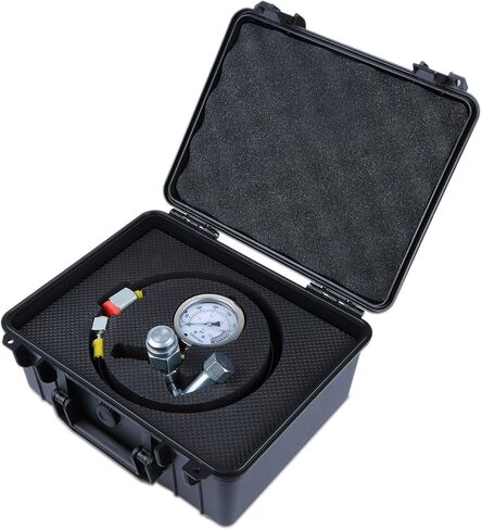 SINOCMP Hydraulic Nitrogen Accumulator Charging System and Pressure Test Kit, Hydraulic Pressure Gauge Kit with 1pc Gauge and 1pc Gas Hose (62Inch) in Saudi Arabia