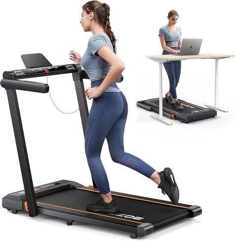 جهاز مشي 2 في 1 قابل للطي للمنزل، جهاز مشي تحت المكتب مع 12 وضعًا HIIT، تطبيقات تمرين وشاشة تعمل باللمس، جهاز مشي 2.5 حصان للمكتب المنزلي، سعة 265 رطل، تركيب مجاني in Saudi Arabia