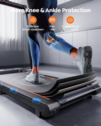 جهاز مشي 2 في 1 قابل للطي للمنزل، جهاز مشي تحت المكتب مع 12 وضعًا HIIT، تطبيقات تمرين وشاشة تعمل باللمس، جهاز مشي 2.5 حصان للمكتب المنزلي، سعة 265 رطل، تركيب مجاني in Saudi Arabia