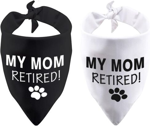 2 Pack Retirement Gifts My Mom/Dad Retired Dog Bandana Pet Puppy Gift Dog Retired Friend (My Mom Retired 2 Pack) in Saudi Arabia