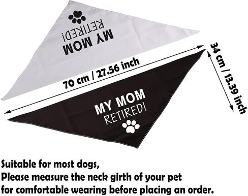 2 Pack Retirement Gifts My Mom/Dad Retired Dog Bandana Pet Puppy Gift Dog Retired Friend (My Mom Retired 2 Pack) in Saudi Arabia