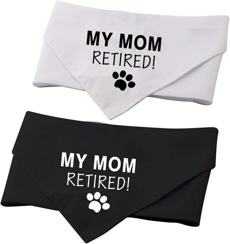 2 Pack Retirement Gifts My Mom/Dad Retired Dog Bandana Pet Puppy Gift Dog Retired Friend (My Mom Retired 2 Pack) in Saudi Arabia