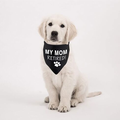 2 Pack Retirement Gifts My Mom/Dad Retired Dog Bandana Pet Puppy Gift Dog Retired Friend (My Mom Retired 2 Pack) in Saudi Arabia