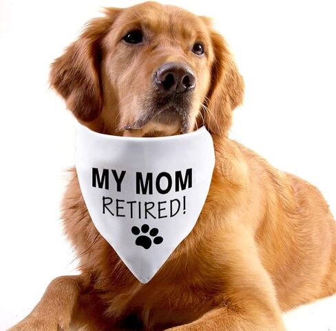 2 Pack Retirement Gifts My Mom/Dad Retired Dog Bandana Pet Puppy Gift Dog Retired Friend (My Mom Retired 2 Pack) in Saudi Arabia