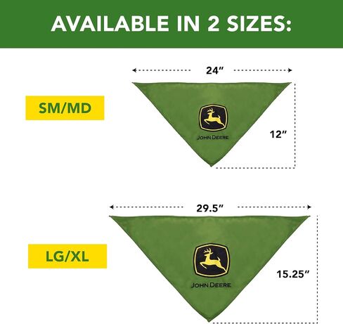 John Deere TIE Bandana for Dogs & Cats. Soft Mesh, Adjustable, Stretchable Pet Bandana Easily Tie Around Dog’s Neck for Easy Wear. for Farmers, Hard Hat Workers & John Deere Fans! Size: Small-Medium in Saudi Arabia