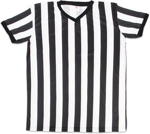 Crown Sporting Goods Men's Official Striped Referee/Umpire V-Neck Jersey in Saudi Arabia