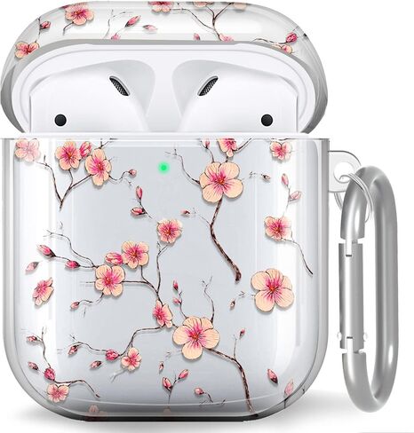 غطاء حافظة AirPod، جلد واقي ناعم من السيليكون مقاوم للصدمات مع سلسلة مفاتيح لعلبة شحن الجيل الثاني من Apple AirPod 1st، حافظة AirPod لطيفة على شكل سلحفاة بحرية لجهاز AirPod 2/1، LED أمامي مرئي in Saudi Arabia