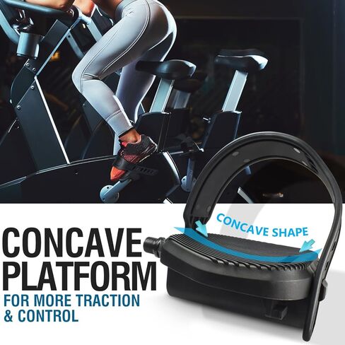 دواسات دراجة التمارين مع أشرطة من MARQUE - خيط 9/16 بوصة متوافق مع دراجة Peloton وEchelon والدراجة الثابتة وركوب الدراجات الداخلية - ركوب دراجات اللياقة البدنية الداخلية مع أحذية رياضية عادية in Kuwait