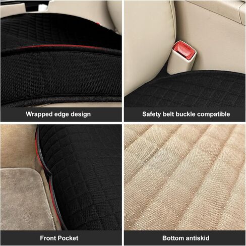 GREENSINDOOR Car Seat Cover - Cars Linen Front Seat Covers Car Seat Protector Breathable Comfort Anti-Slip Universal for Most Automotive, Van, SUV, Truck (1+1 Pack) in Saudi Arabia