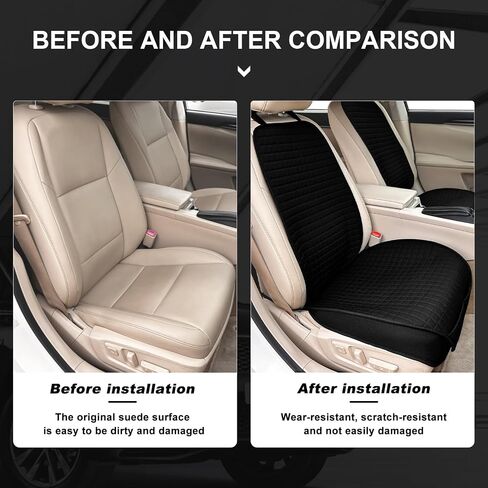 GREENSINDOOR Car Seat Cover - Cars Linen Front Seat Covers Car Seat Protector Breathable Comfort Anti-Slip Universal for Most Automotive, Van, SUV, Truck (1+1 Pack) in Saudi Arabia