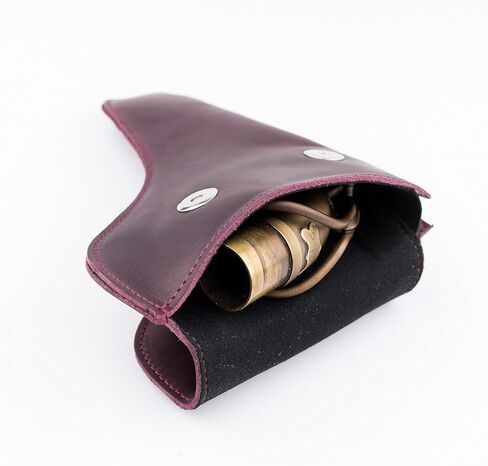 حقيبة رقبة Alto/Tenor Saxophone مصنوعة من جلد Crazy Horse الأصلي من MG Leather Work. حقيبة ساكس للرقبة، حامل رقبة ألتو تينور الساكسفون وإكسسوارات الساكسفون (ألتو، أسود) in Kuwait