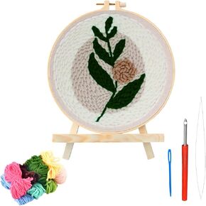 TTPZNIGF Punch Needle Kit for Beginners & Adults - Landscape/Animal/Plant Patterns DIY Crafts for Adults, Complete Beginner-Friendly Punch Needle Embroidery Kits（8x8 in） (Sunflower)