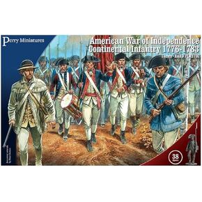 Perry Miniatures 28 مم حرب الاستقلال الأمريكية المشاة القارية 1776-1783 من قبل بيري المنمنمات