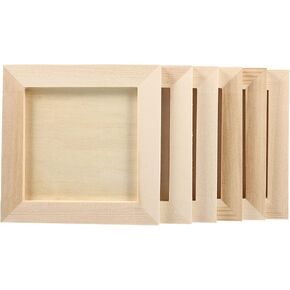 6pcs إطارات صور خشبية DIY ، 4. 7x4. 7 بوصة إطارات الصور غير المكتملة إطارات صور الخشب للبالغين الفنون الحرف ديي المشاريع الطلاء