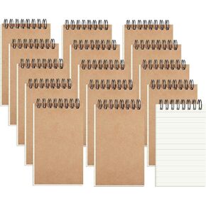 15 جهاز كمبيوتر محمولة جيب الجيب الدفاعات الحلزونية الصغيرة مجلة Mini Top SPOLEPADS ، وسادات المذكرة المبطنة لأخذ الملاحظات ، و 100 صفحة/50 ورقة