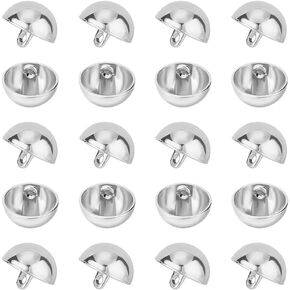 UniCraftale 40pcs أزرار الفضة مستديرة