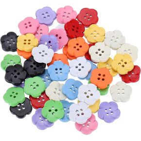 Harfington 50pcs زهرة أزرار خياطة راتنج 3/4 "