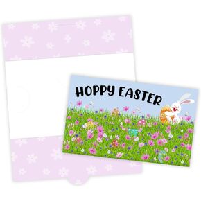 بطاقات حامل الأموال عيد الفصح Cardstock | 10 PK 4.25x7 "حامل بطاقة الهدايا لسلة سلة الحوافز يحمل نقدي أرنب أرنب بيض العشب
