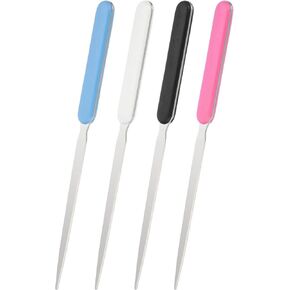 PATIKIL Letter Opener, 4 Pcs Stainless Steel Lightweight Handle Envelope Opener Mail Opener Letter Slitter for Office Home Box Open, 4 Colors