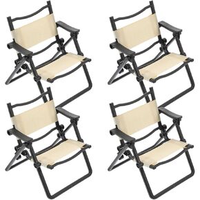 Alasum Miniature Folding Chairs 4pcs Novelty Phone Holder Stand Dollhouse Lounge Chair Furniture Decoration for Desktop Micro Landscape, 12.70X11.50X11.00CM